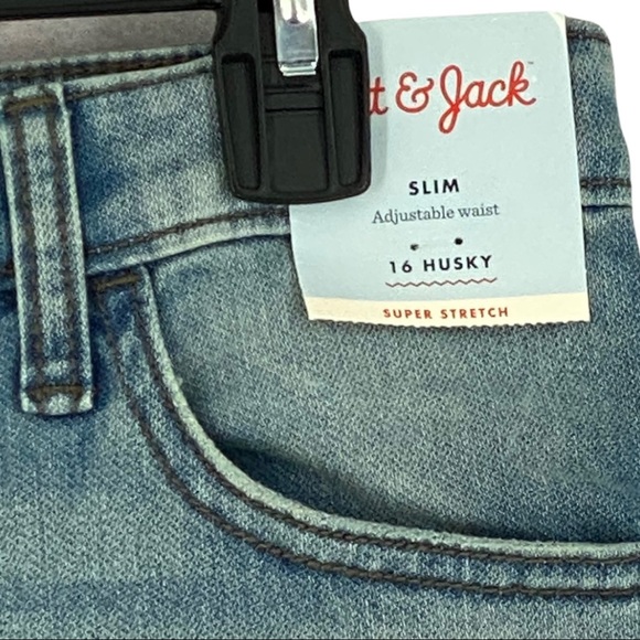 Cat & Jack Boy’s Super Stretch Slim Blue Jeans Size 16 Husky. - Picture 6 of 14